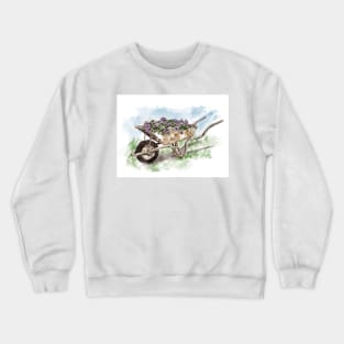 Antique wheelbarrow print Crewneck Sweatshirt